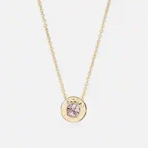 50% OFF NWT Coach Open Circle Stone Strand Necklace in Gold